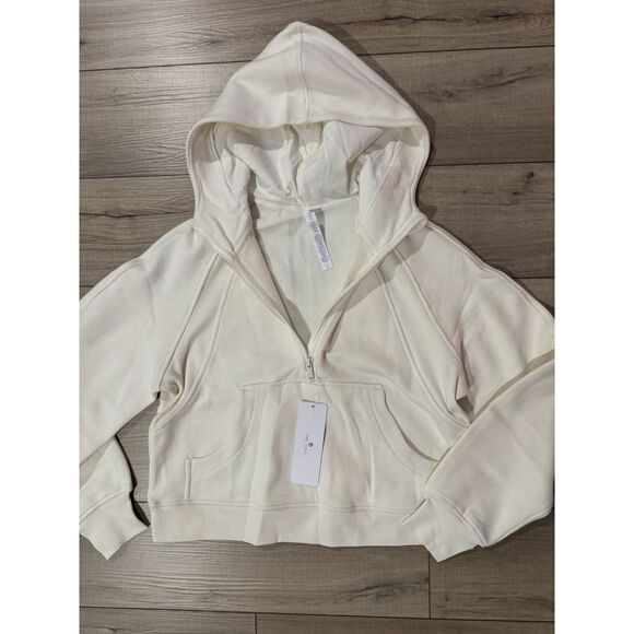 CRZ Yoga Half Zip Women's Scuba Hoodie Fleece Lined S Small Beige NWT Sweater - Picture 2 of 4